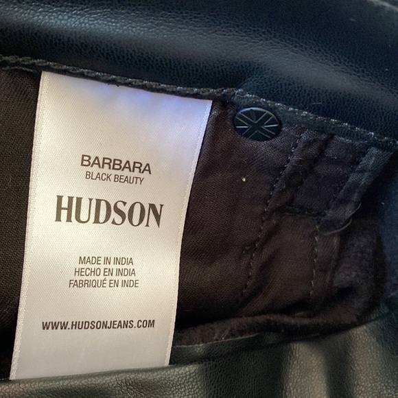 HUDSON JEANS Faux Leather Jeans in Black Beauty - Picture 14 of 16